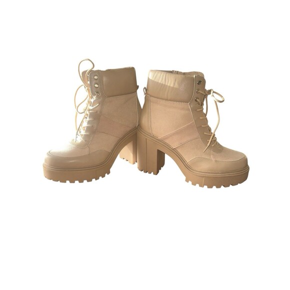 Madden Girl Rogue Ankle Boots Putty Platform Lug Sole Lace-Up Women’s Size 10 - Picture 2 of 9